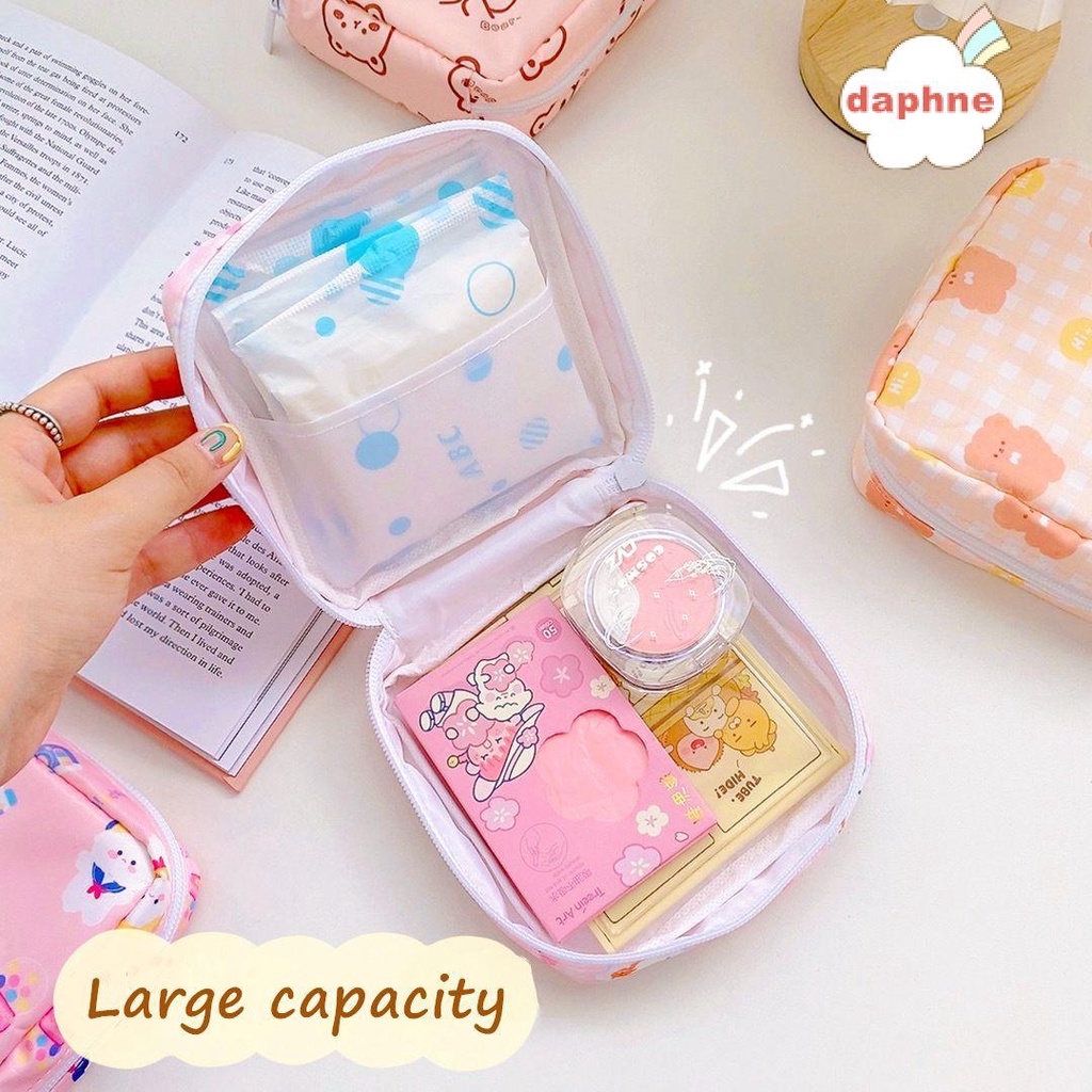 DAPHNE Cute Storage Bag Kawaii Sanitary Pads Bag Coin Purse Cosmetic ...