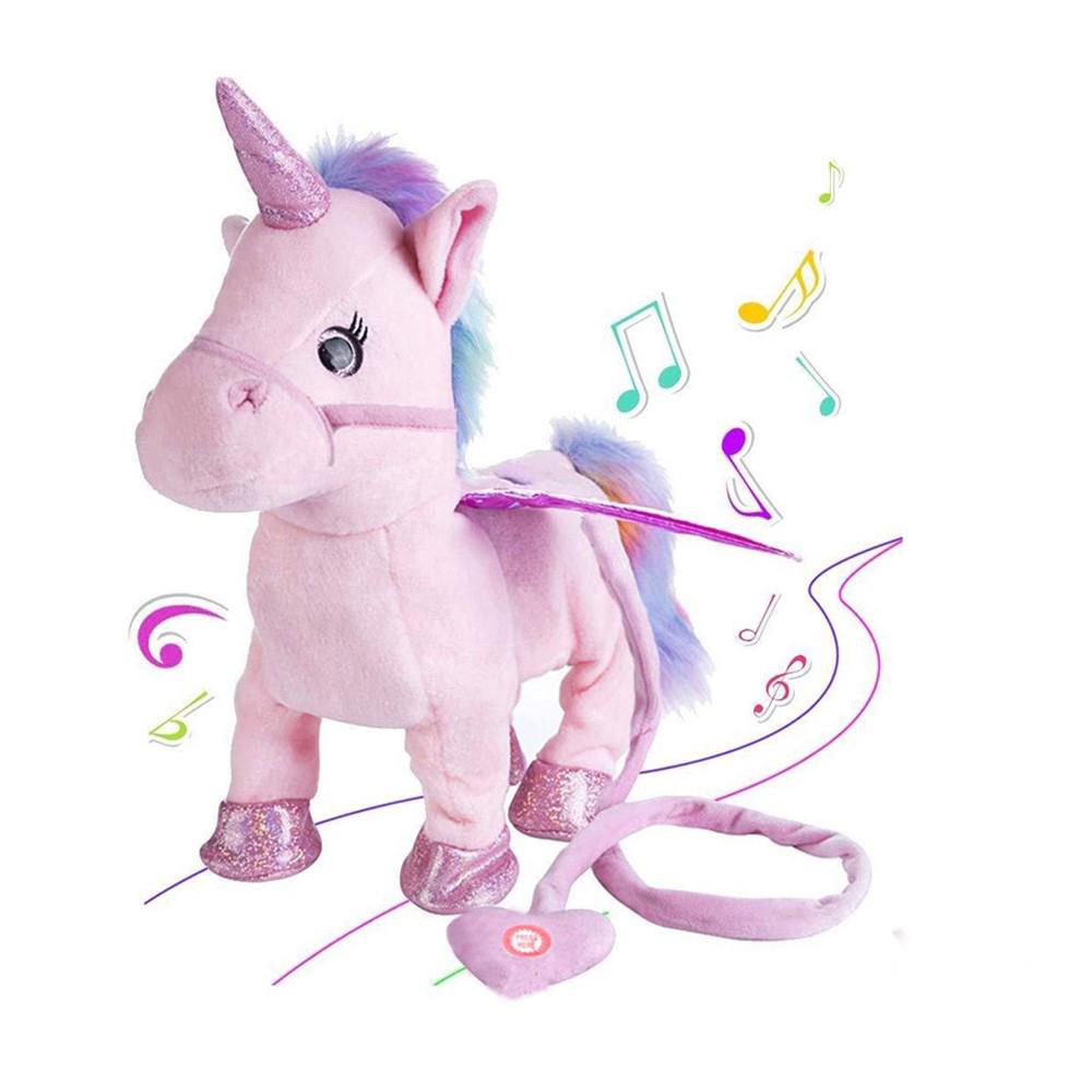 walking unicorn plush toy