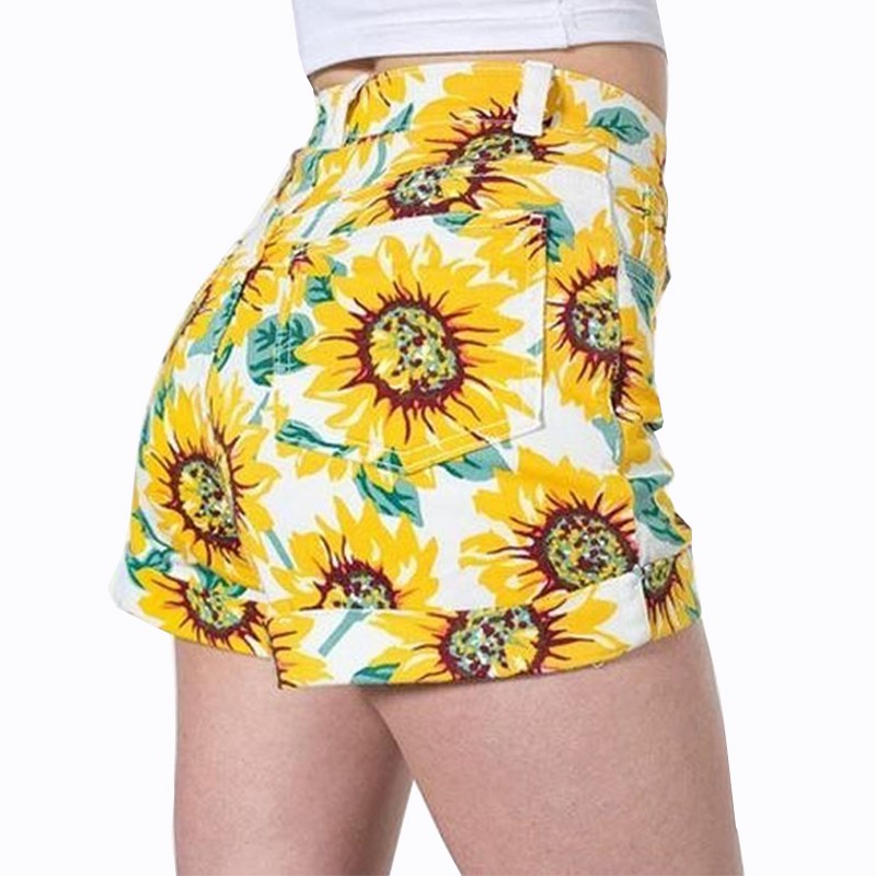 high waisted sunflower shorts