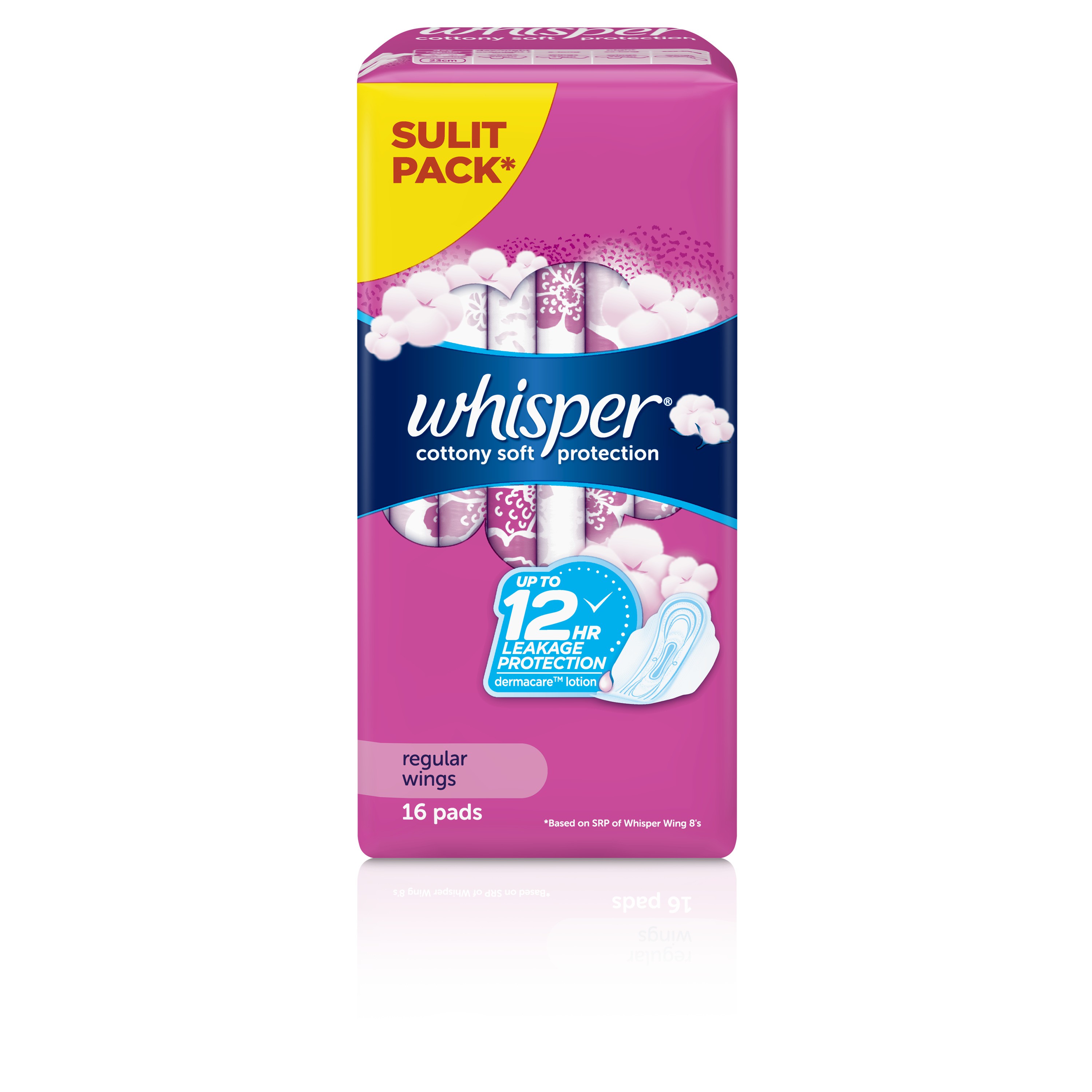 Whisper Cotton Clean Regular Flow 16 Pads With Wings Shopee Philippines