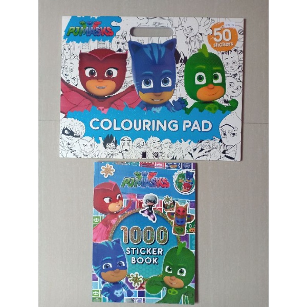 PJ Masks Giant Coloring book and 1000 Sticker Book Set | Shopee Philippines