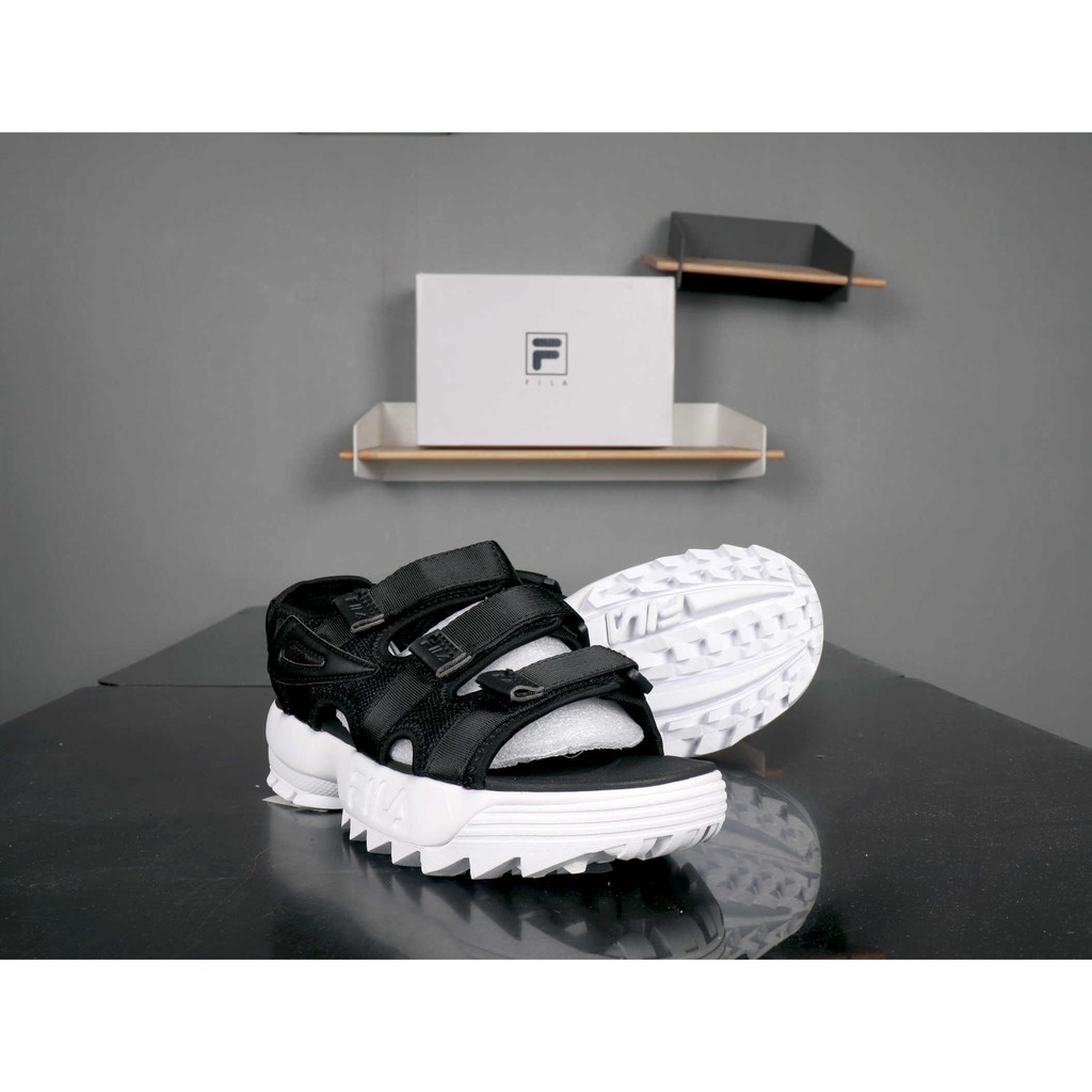 fila disruptor sandals all black