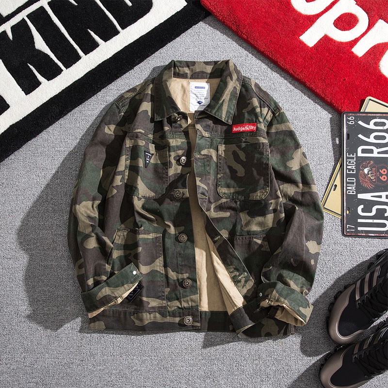 long camo denim jacket