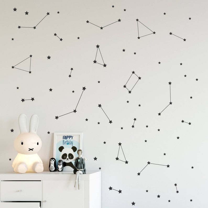Science Decals Sky Decals Constellations Wall Decal Removable Repositionable Eco-friendly Poster Decal Northern Hemisphere Space Decals