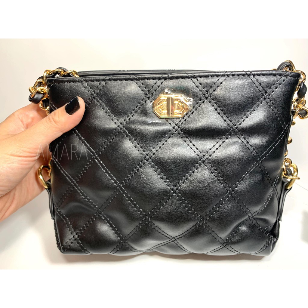 black quilted chain bag