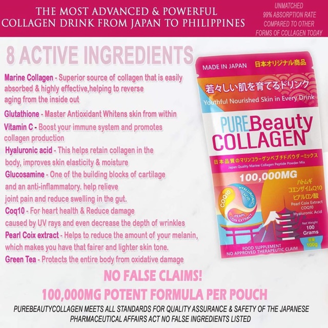 Pure Beauty Collagen Powder Drink 100 Grams Shopee Philippines