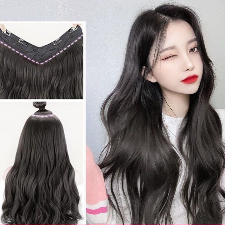 Wig Simulation Hair Piece Big Wave Extension Invisible Seamless U ...