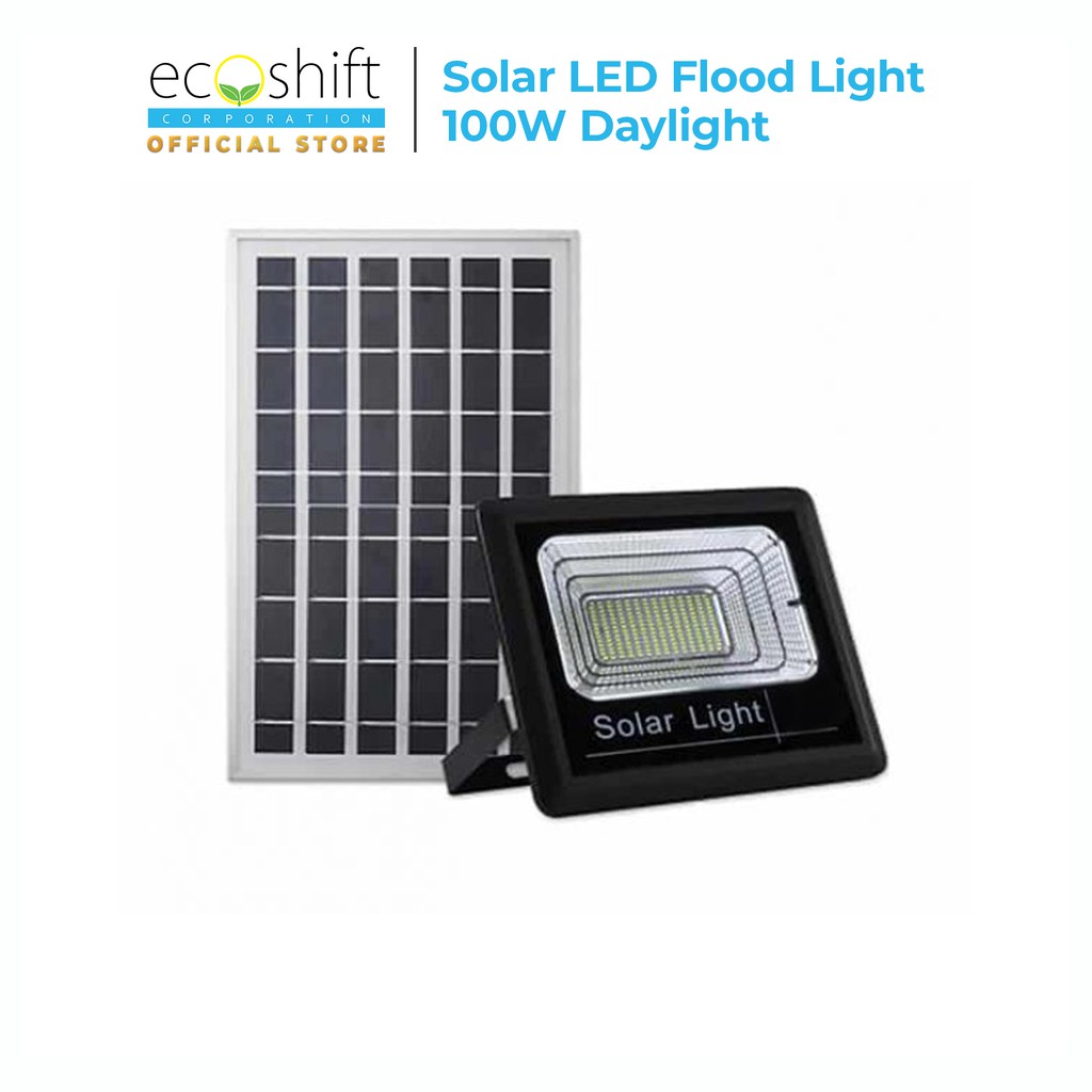 Ecoshift Solar LED Flood Light 100 Watts Daylight | Shopee Philippines