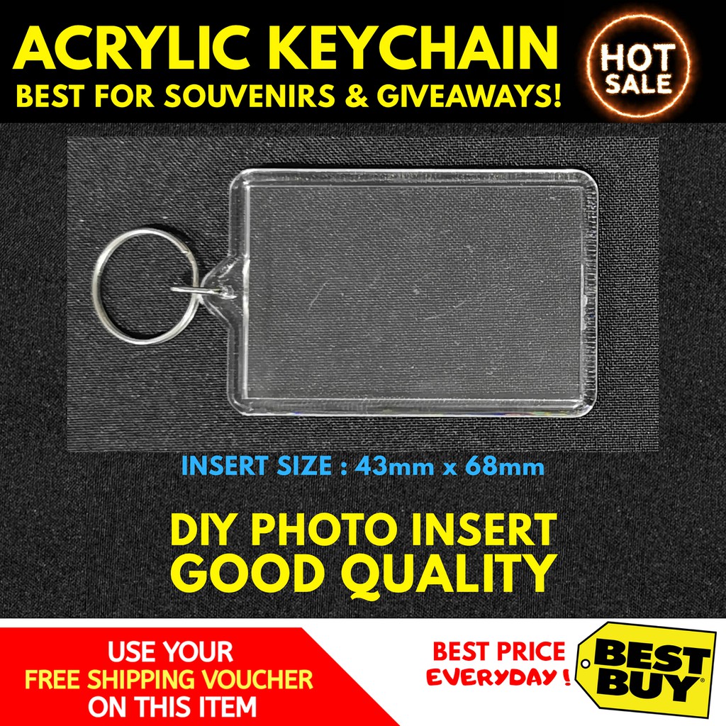 Acrylic Keychain Photo Insert Rectangle Biggest [CHEAPEST] Shopee