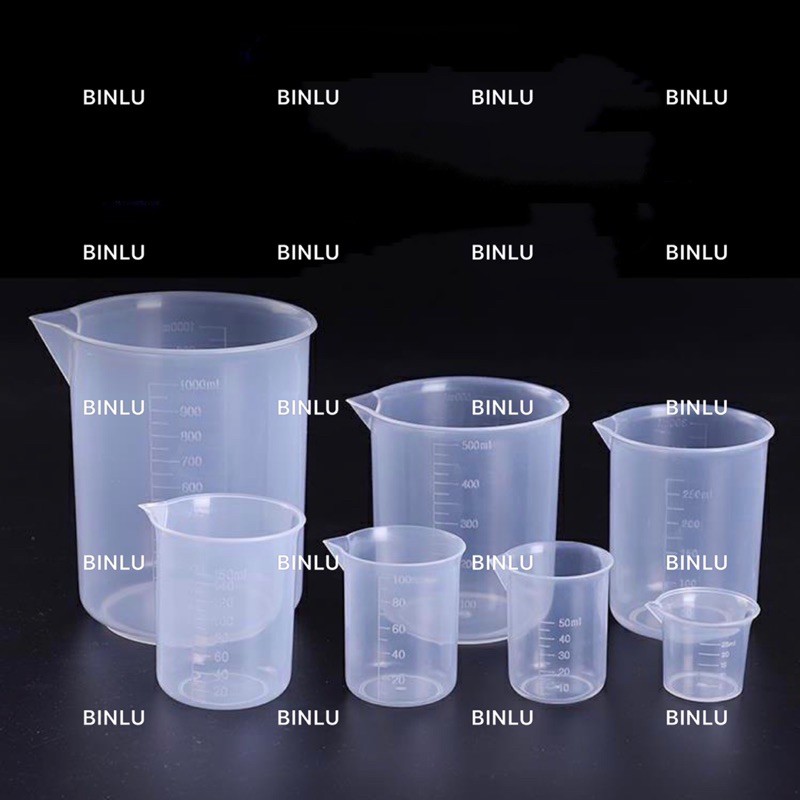 5PCS Set Transparent Plastic Measuring Cup Chemistry Laboratory