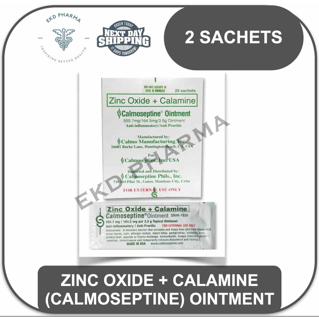 Calmoseptine Ointment (Zinc Oxide + Calamine) 3.5g [2 Sachets] Shopee