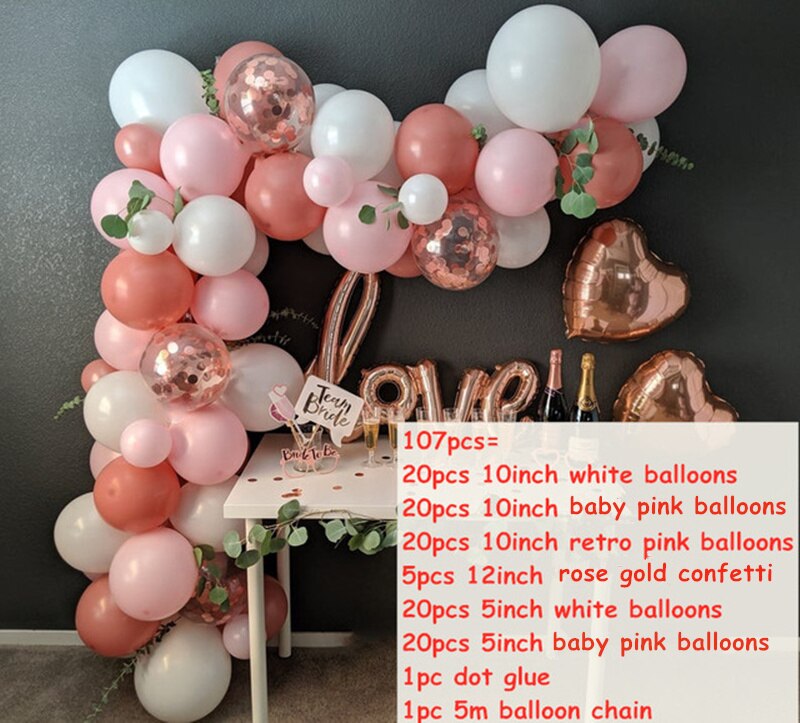 Download Balloons Retirement Bridal Just Married Confetti Wedding White Balloons Arch One Hen Party Rose Gold Balloon Garland Latex Engaged Baby Party Decor