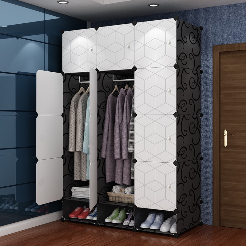 Multi Design Clothes Cabinet DIY Wardrobe Screwless ...