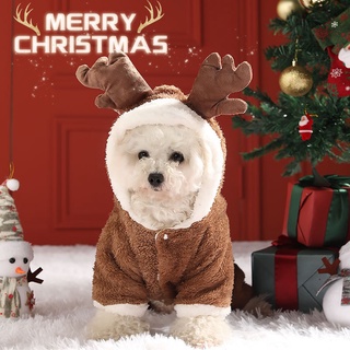 MOLAMGO Dog clothes Christmas dress up Elk transformed into pet clothes sweaters pet Christmas hoodies