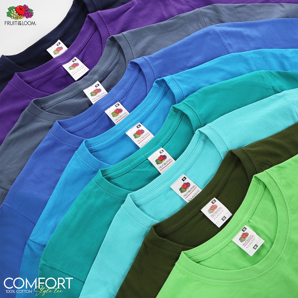 Fruit of the Loom Comfort Style Tee Round Neck 100 Cotton Cool Color