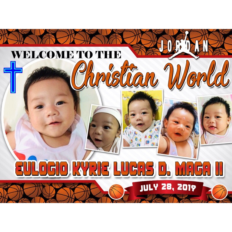 TARPAULIN 17 3x4 BAPTISM CHRISTENING BIRTHDAY BASKETBALL