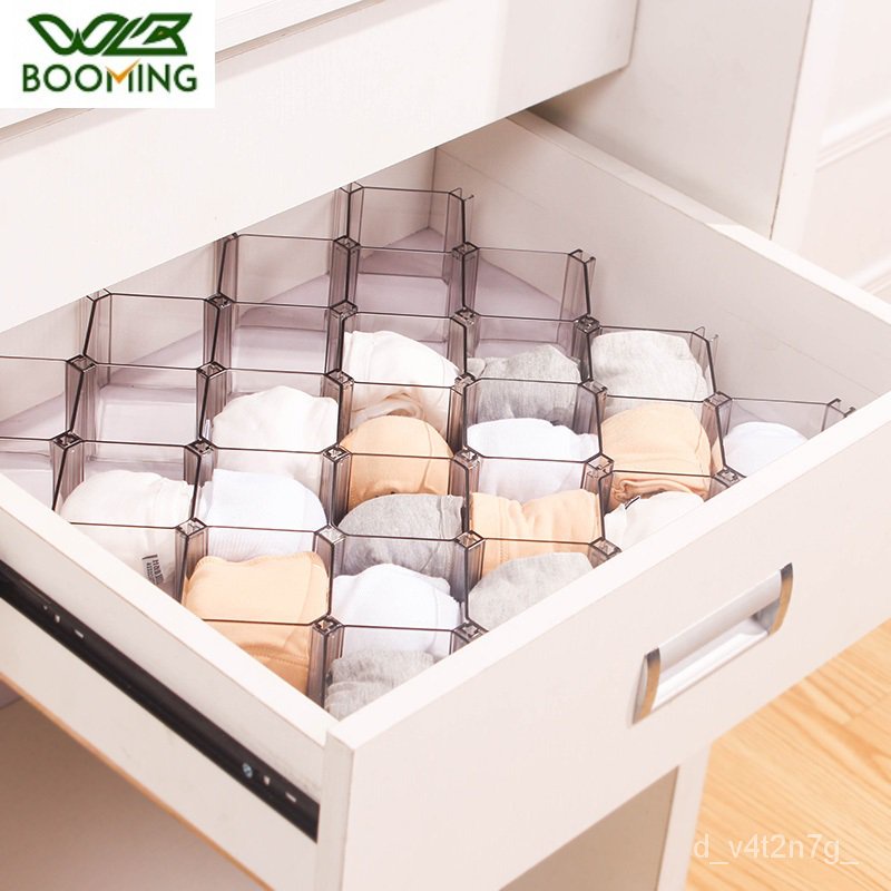 Wbbooming 6pc Plastic Diy Sock Underwear Storage Drawer Honeycomb Drawer Organizer Sorting Box Creat Shopee Philippines