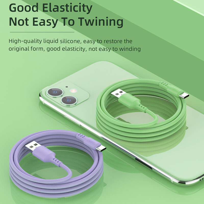 New Fast Charging High Current Cable Charger for Android Phone 128 Cores Type-C Micro USB Liquid Silicone Data Cord 1M