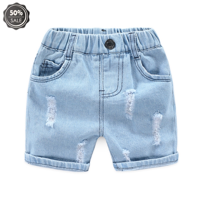 Boys Hole Denim Shorts Casual Pants 