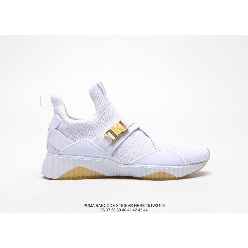 puma defy mid white