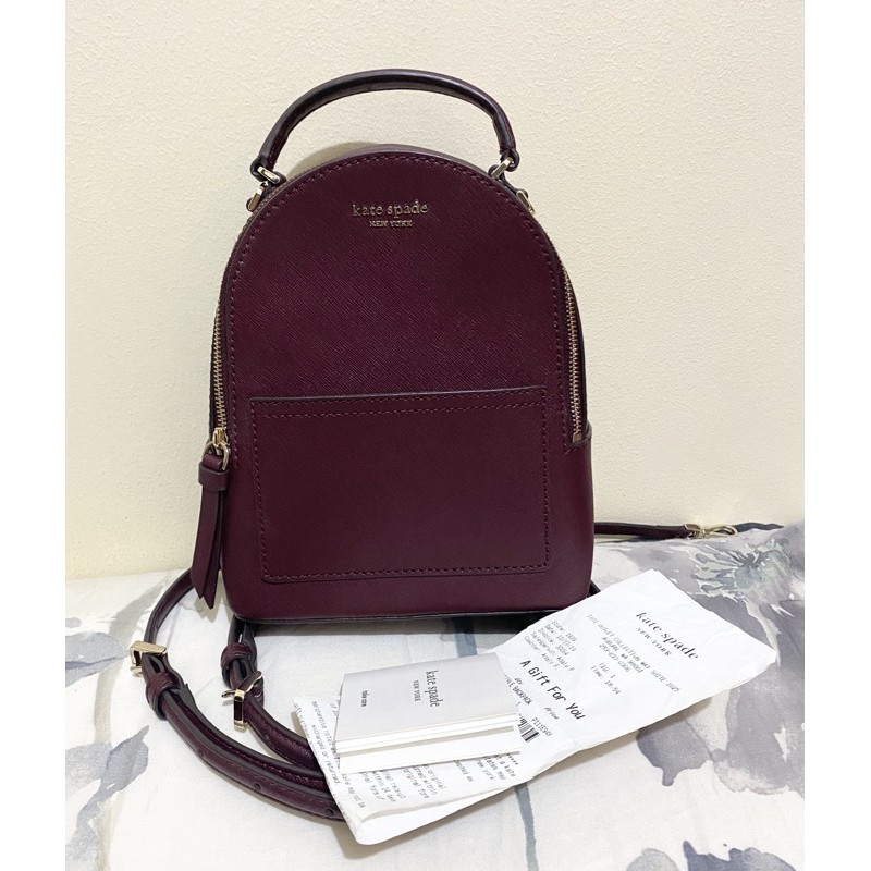 Kate Spade Cameron Mini Convertible Backpack CherryWood PRELOVED | Shopee  Philippines