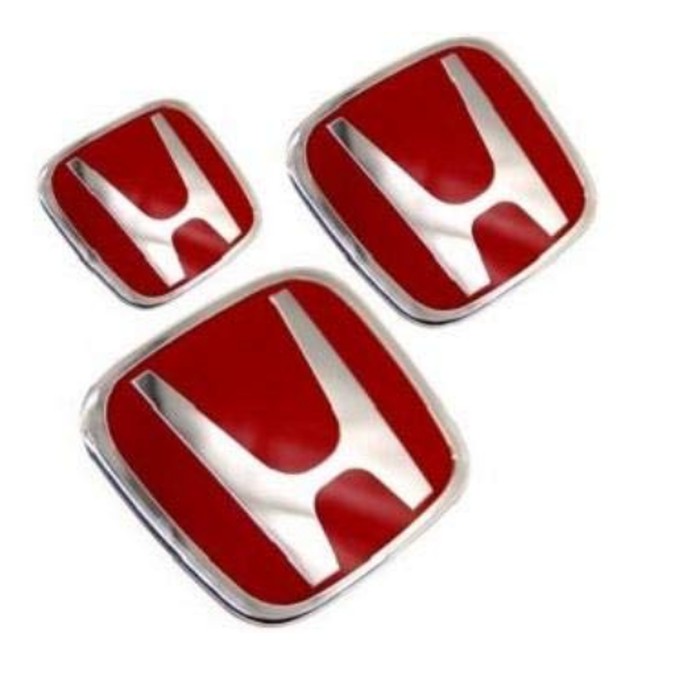Emblem Logo Honda Jdm Red Silver Red Made In Japan Ori Quality Shopee Philippines