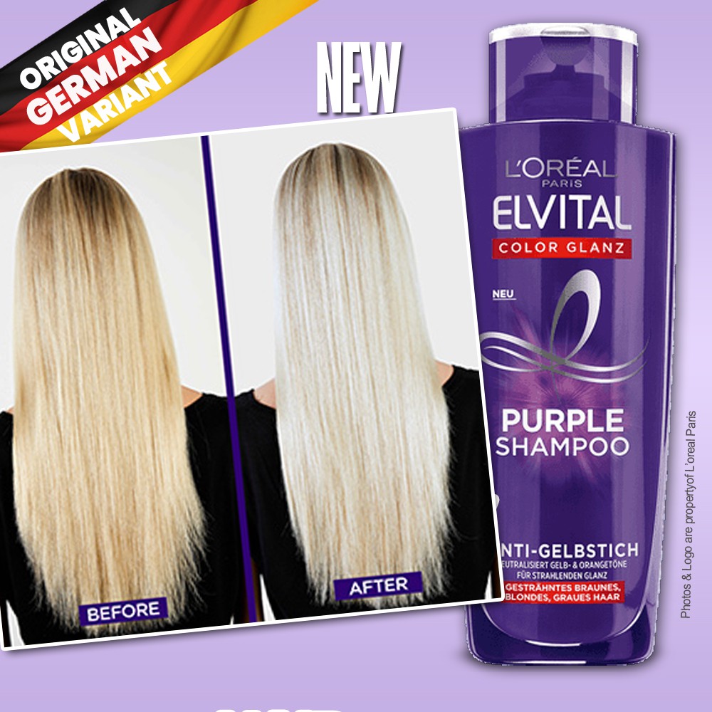 Loreal Elvital Silver Purple Shampoo Germany Color Treated Hair Blonde Brown Grey Anti Yellow Shopee Philippines