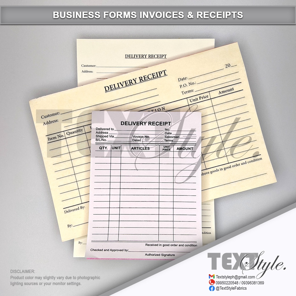 Textstyle Business Forms Receipt & Invoices Delivery Receipt 50's 2Ply ...