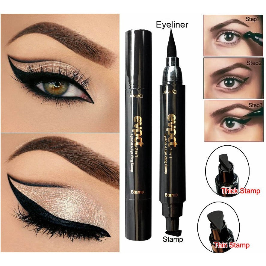 Winged Eyeliner Stamp Waterproof Make Up Pencil Black Liquid Shopee Philippines