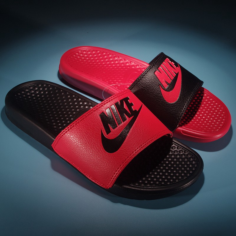 red nike sandals womens