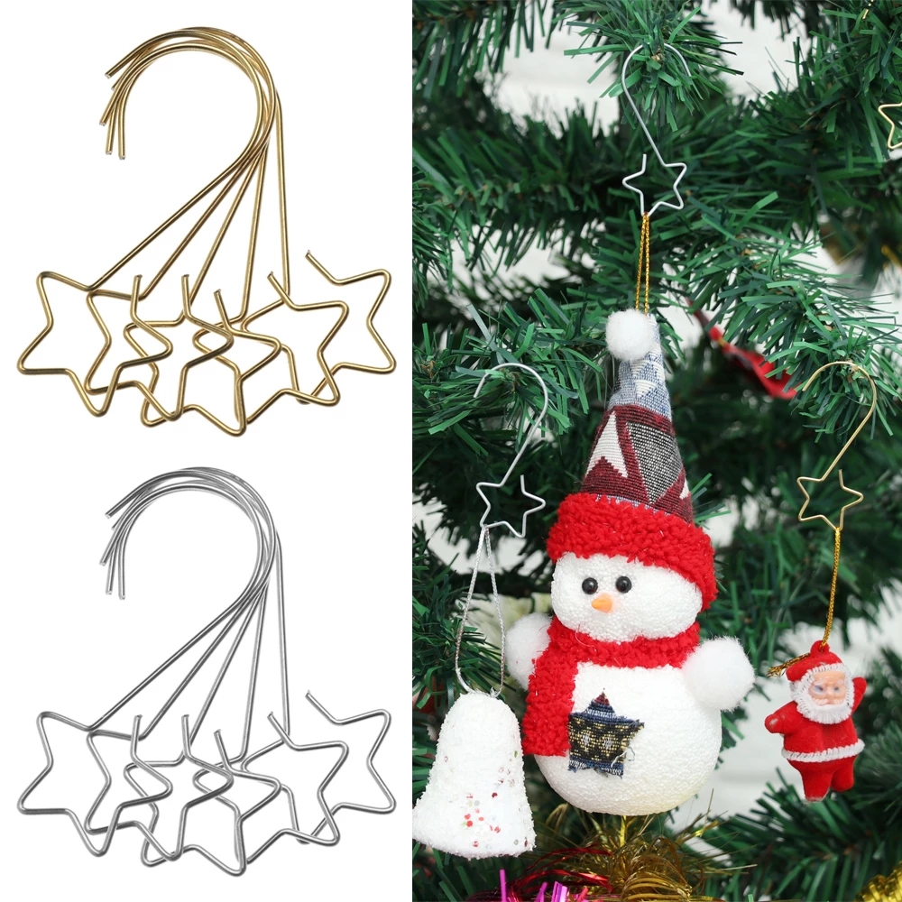 20pcs / Lot Christmas Tree Garland Hooks Hanging Ornament Metal Star Decoration Home Christmas Decoration Hook