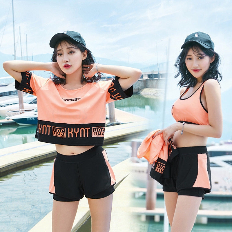 Ready Stock Swimsuit Female Korean Fashion Three Piece Swimwear Shopee Philippines