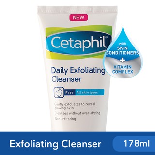 Cetaphil Daily Exfoliating Cleanser 178ml [For Oily and Sensitive Skin / Gentle Facial Wash]
