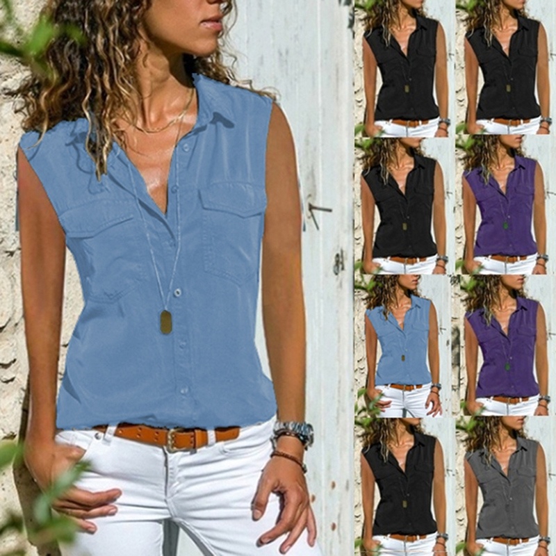 sleeveless denim shirt