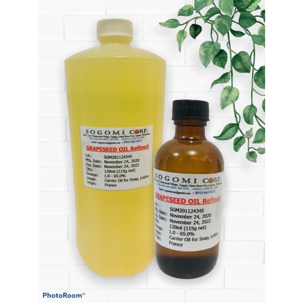 GRAPESEED OIL Refined 120ML1LITER Shopee Philippines