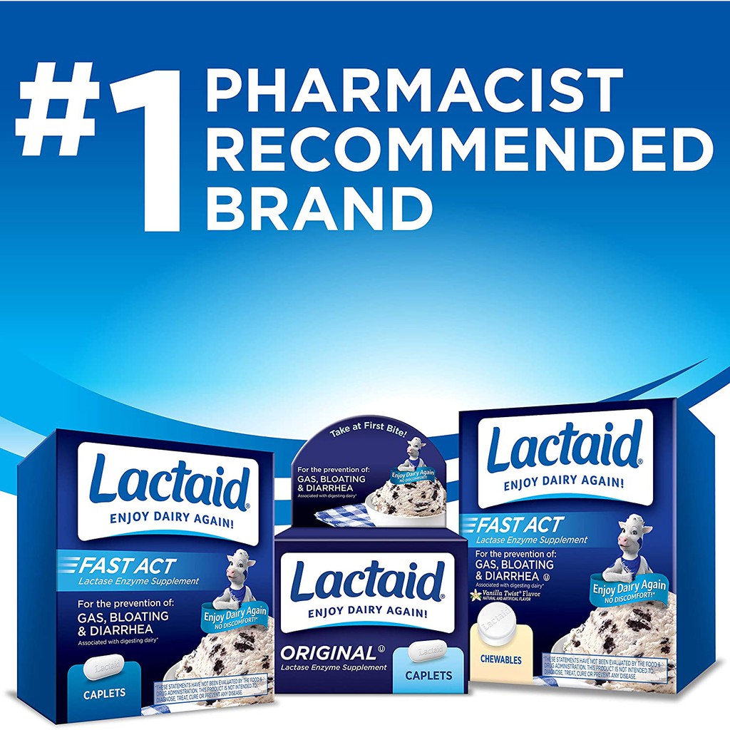 Lactaid Original Strength Lactose Intolerance Relief Caplets with