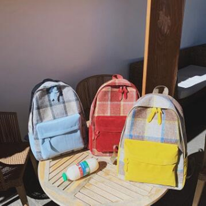 red blue yellow backpack