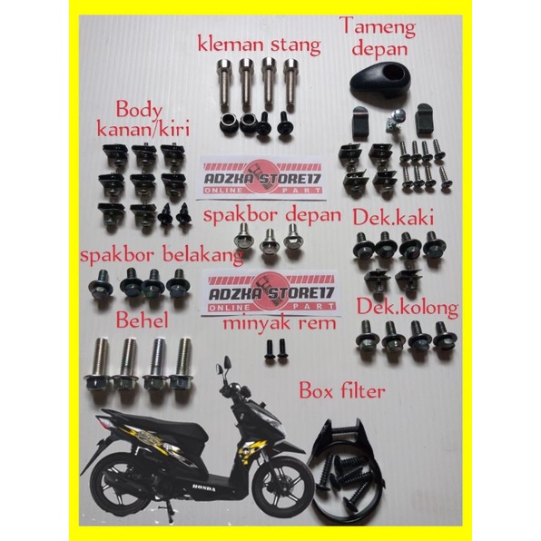 Honda beat street full body Bolts / Complete body Bolts honda beat