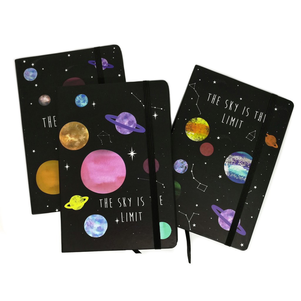 [BG-A5-884] BLACK THE SKY IS THE LIMIT HARDBOUND NOTEBOOK DIARY PLANNER ...