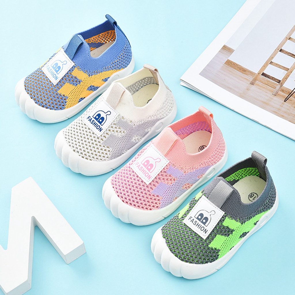 Kids Shoes Knitted Flat Sneakers Shoes for Boys Girls 0-1-2-3Years Anti ...