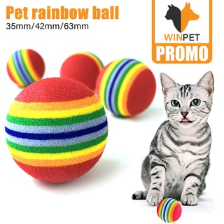 Pet Puppy Cat Toy Ball Rainbow Chewing Interactive Ball Teething Toy