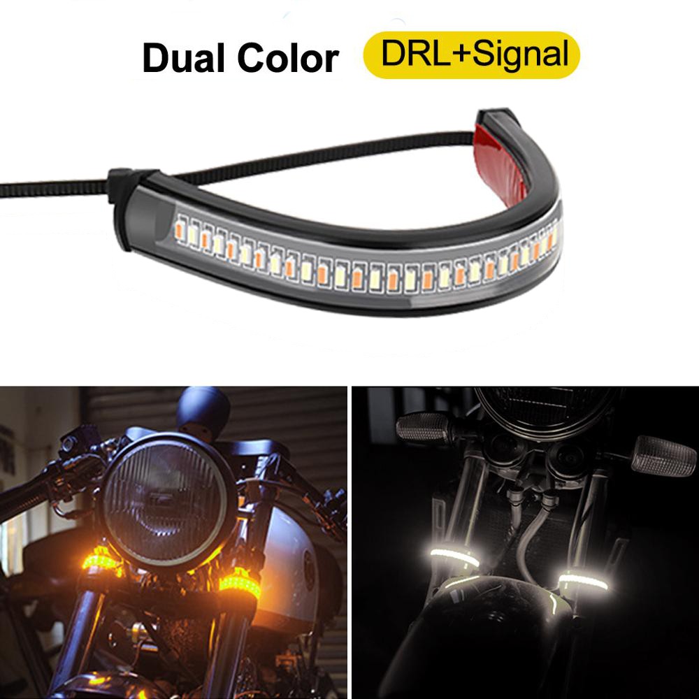 Bimota 2x Universal Amber LED Motorcycle Strip Turn Signal Indicator Blinker Light 12V 