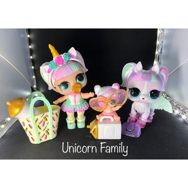 lol dolls unicorn family