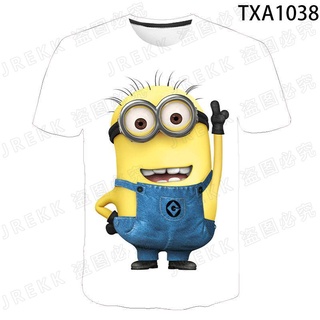 cartoon Anime  Despicable Me Minions  kids T-shirt  3d Print Casual Short Sleeve Tshirt girl Tops Cool O-neck boy child clothes Tops tees #3