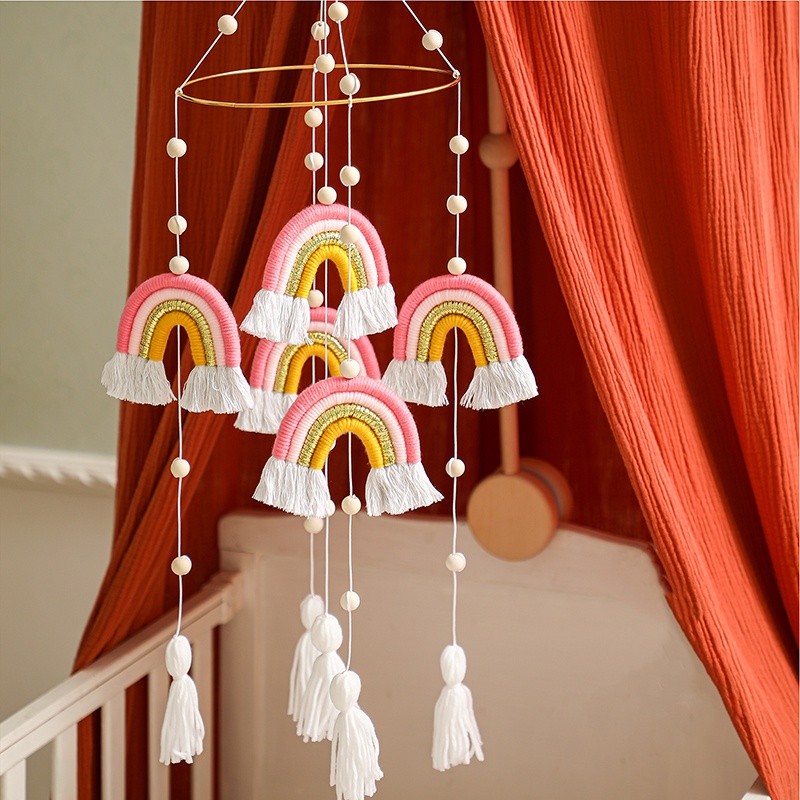 Five Rainbow Set Bed Bell Baby Bedtime Toy Rainbow Bed Bell Shopee