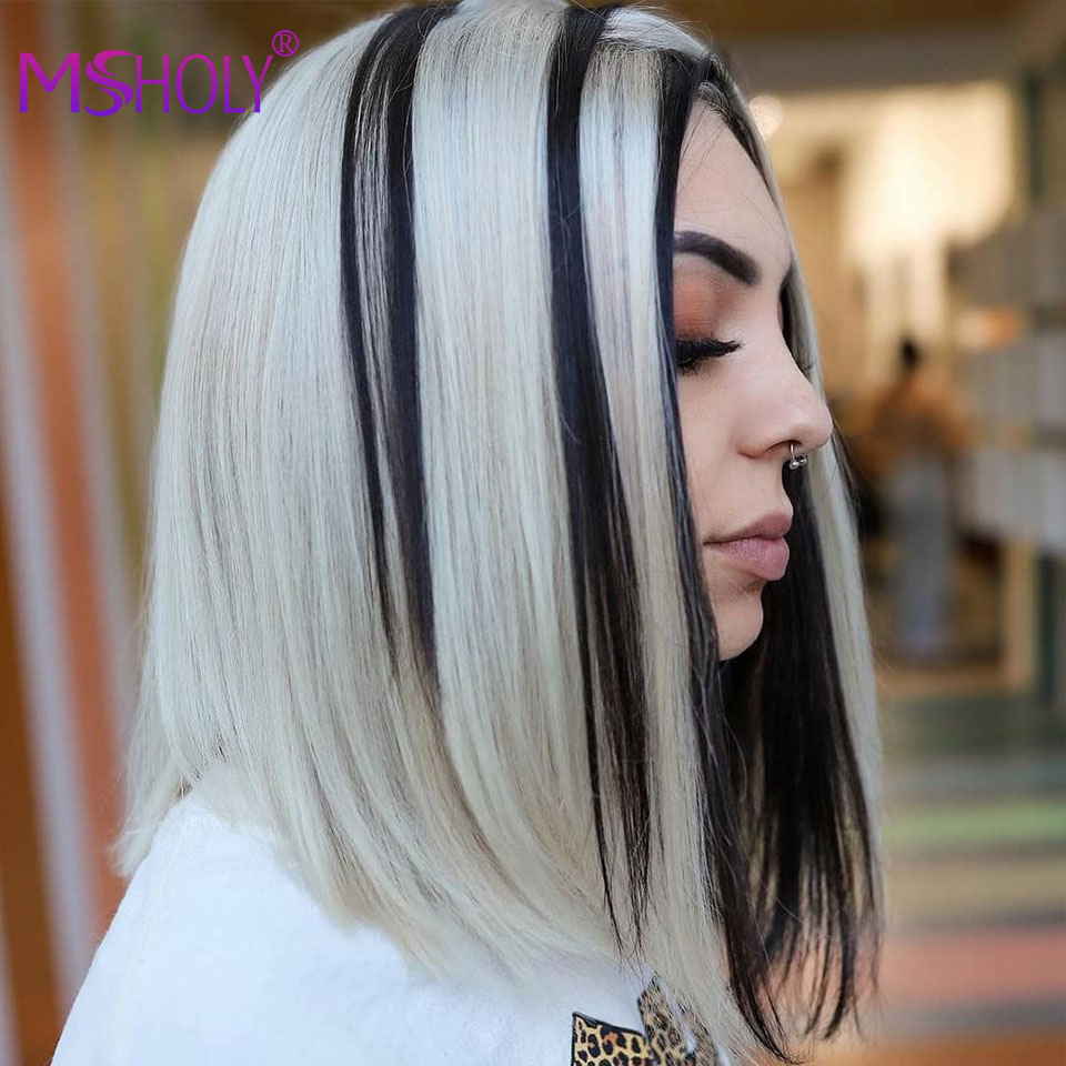 Short Straight Silver White Wig Highlight Synthetic Hair Wigs For Black White Women Sliver Cosplay Shopee Philippines