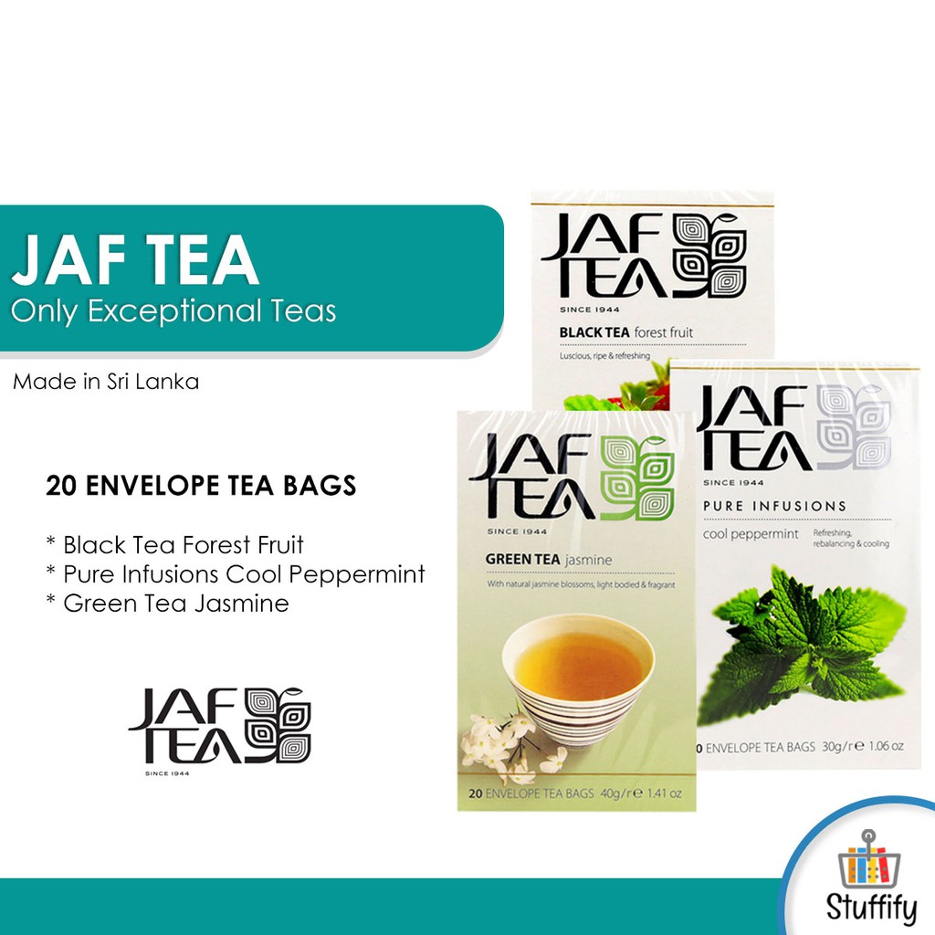 JAF Tea (1 box of 20 Tea Bags) Authentic | Green Tea Jasmine | Black ...