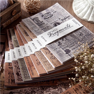 ENWEI 30 Pcs English Character Series Journal Vintage Material Paper and Light Paper Kit Scrapbook Stickers Stationery