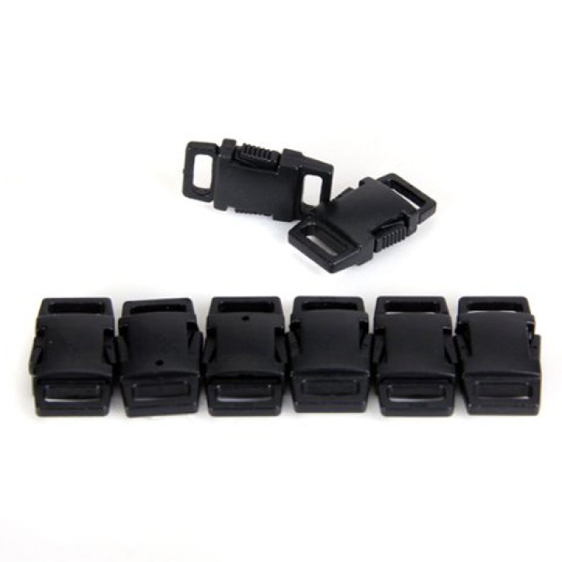 50pcs Durable Hard Plastic Side Release Buckles for Webbing /Dog Collar /Paracord Bracelets (Black)