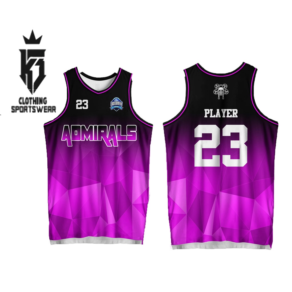 ADMIRALS VIOLET FULL SUBLIMATION BASKETBALL JERSEY CUSTOMIZED NAME AND